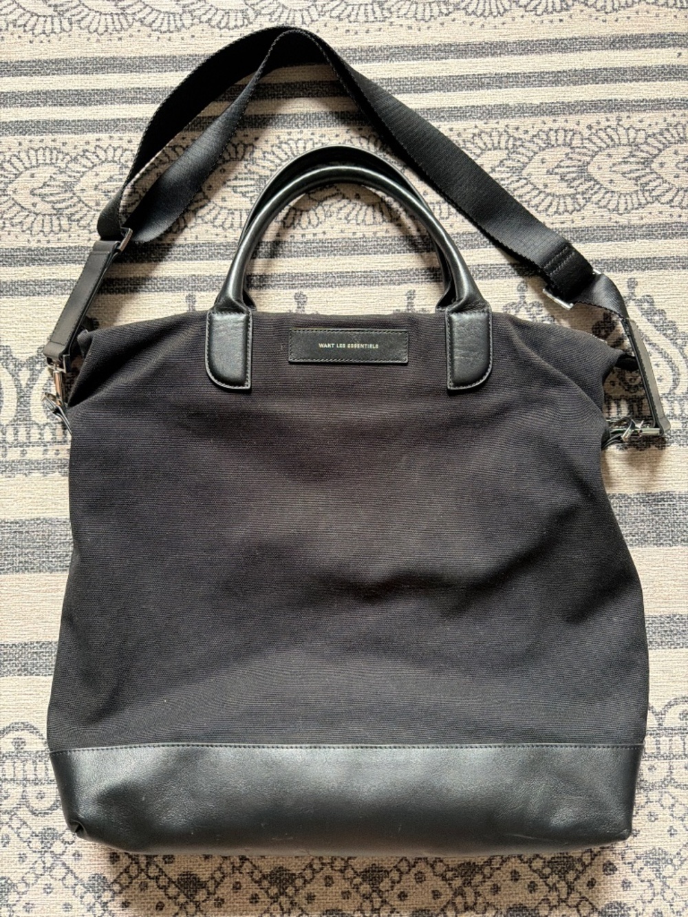 WANT Les Essentials de La Vie - leather & canvas tote O'Hare - laptop